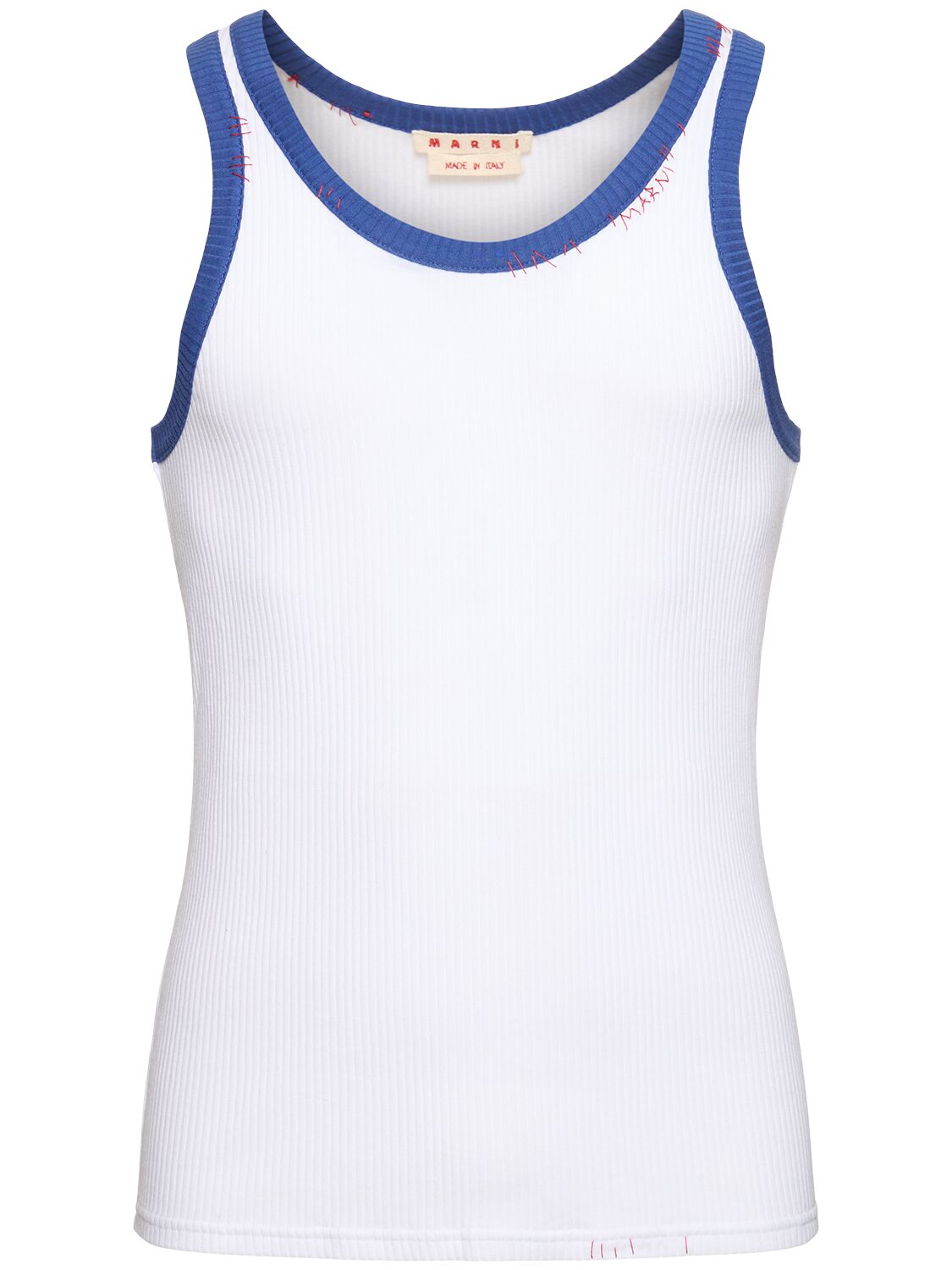 Marni Ribbed Jersey Tank Top In White