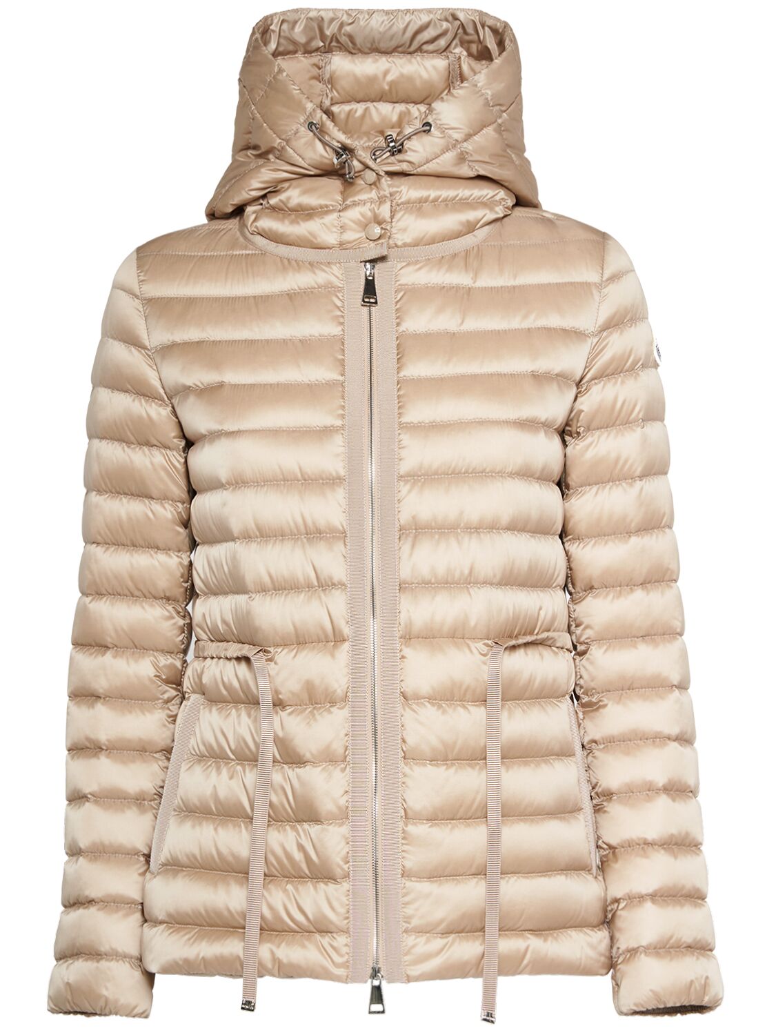 Moncler Raie Nylon Short Down Jacket In Beige