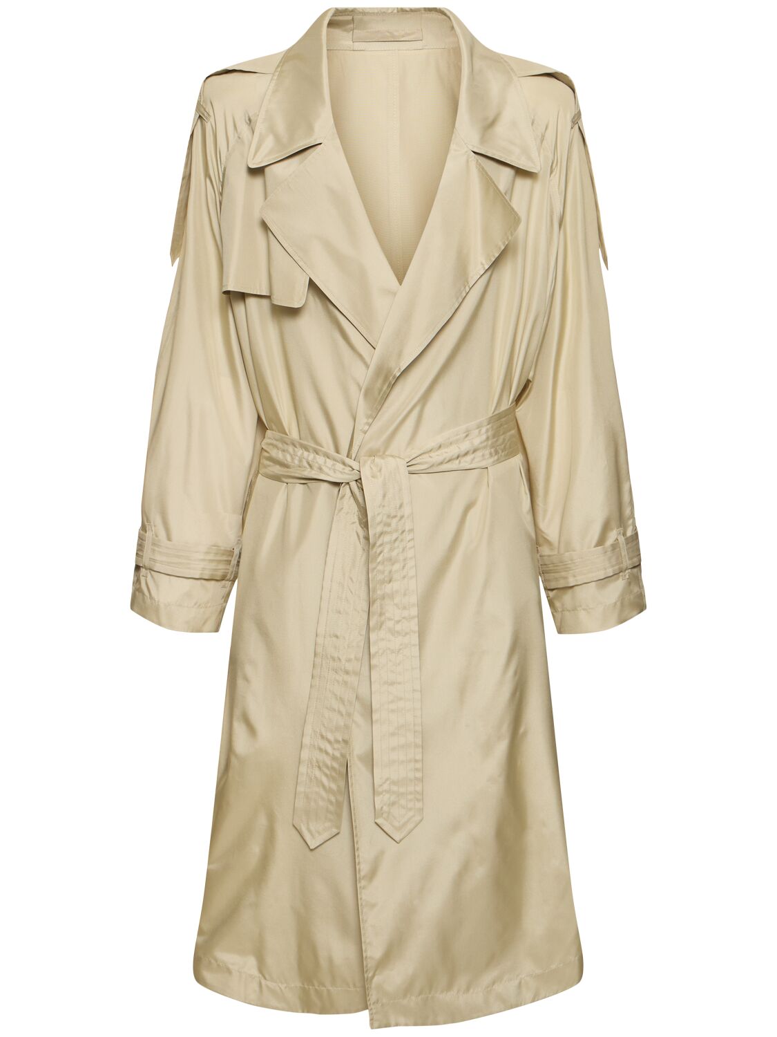 Burberry Oversize Silk Trench Coat In Neutral