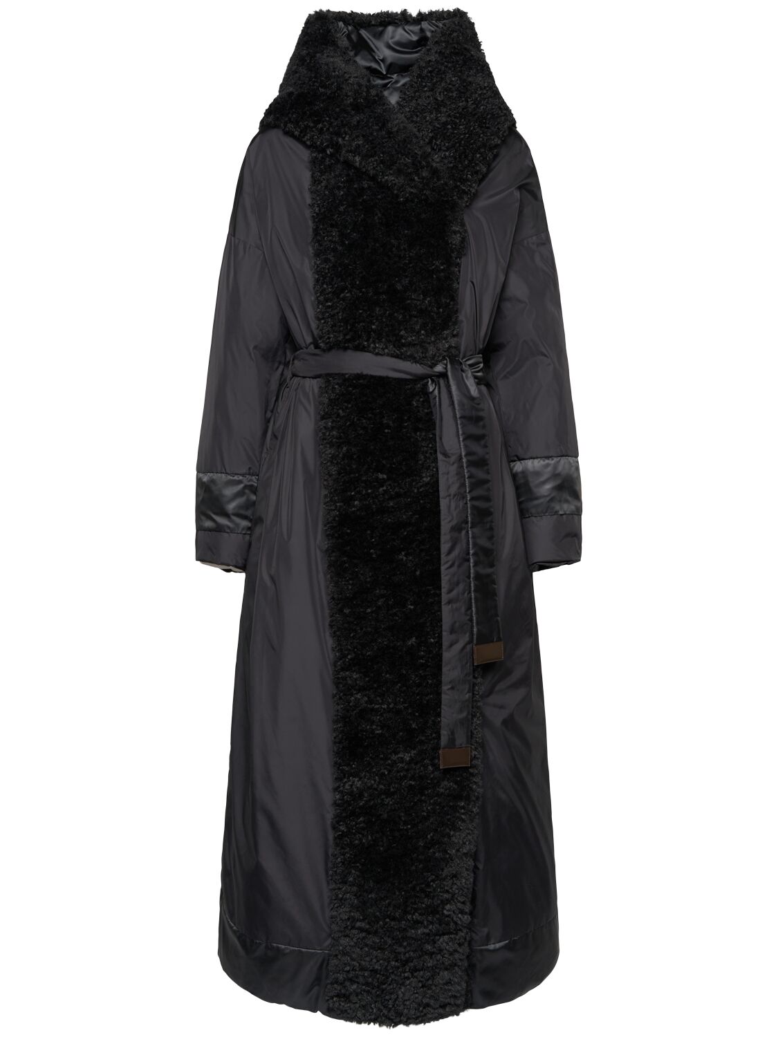 Shop Max Mara Novem Waterproof Down Long Jacket In Black