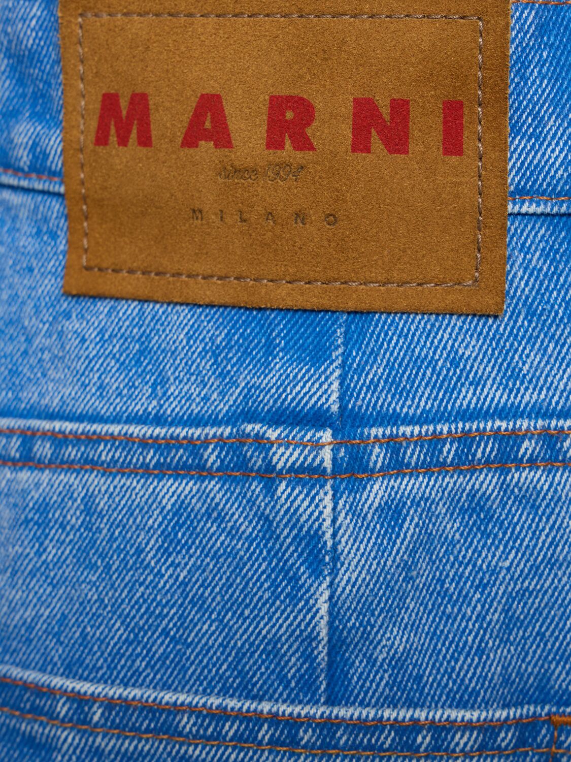 Shop Marni Denim Mid Rise Straight Jeans In Blue