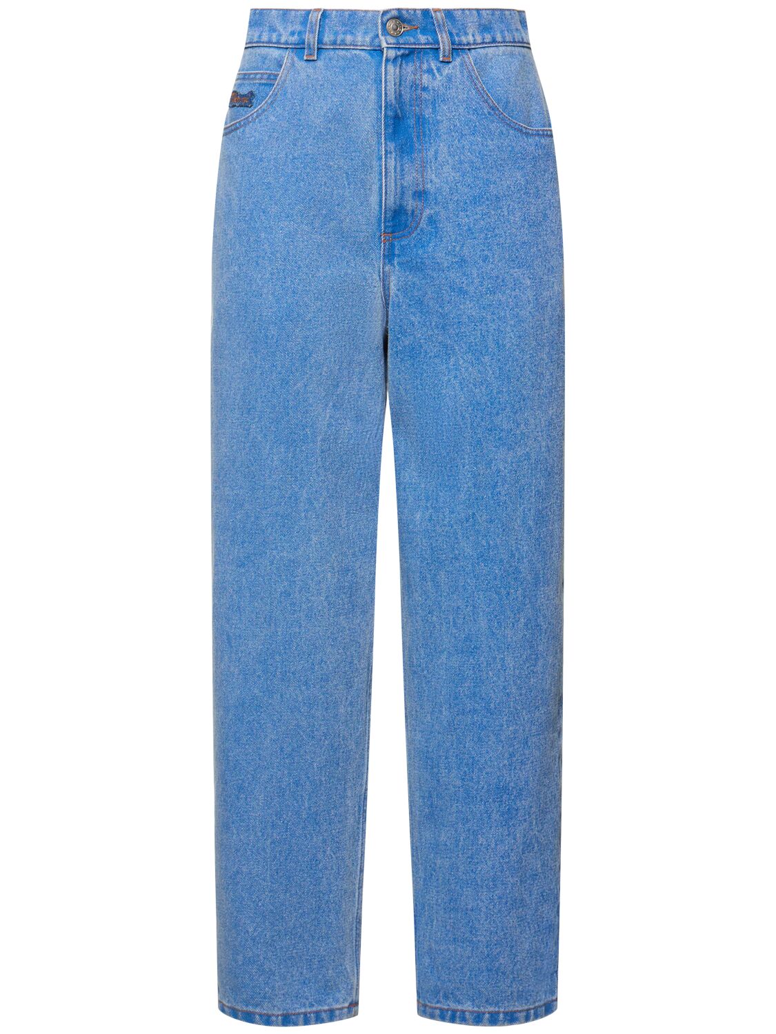 Marni Denim Mid Rise Straight Jeans In Blue