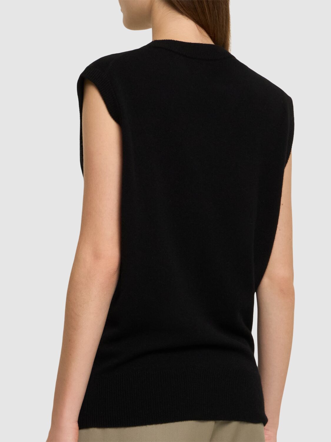 Shop Anine Bing Ronan Knitted Cashmere Vest In Black