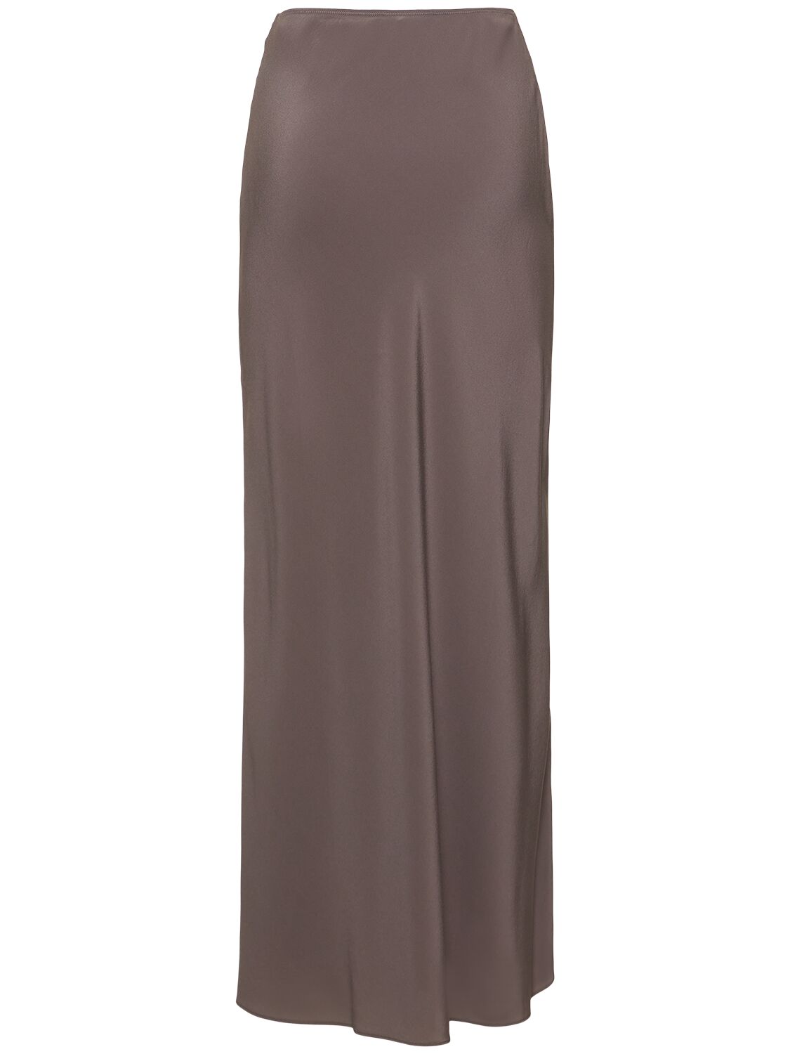 Shop Matteau Silk Elastic Long Skirt In Taupe Grey