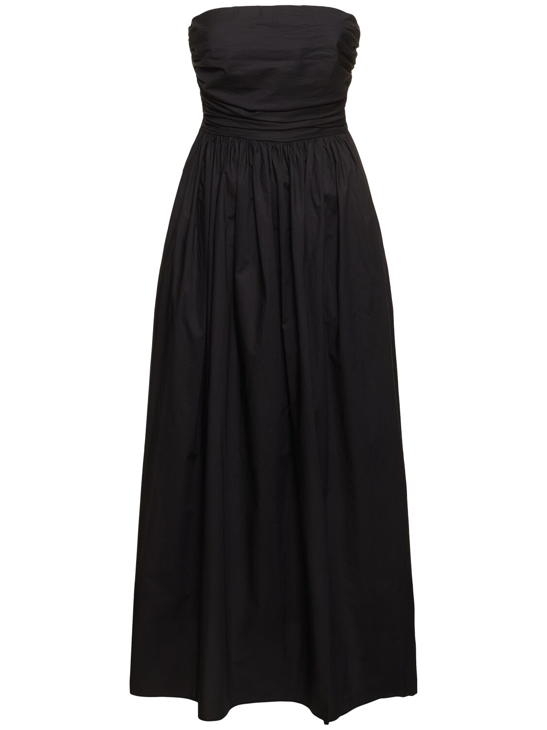 Shop Matteau Strapless Cotton Maxi Dress In Black