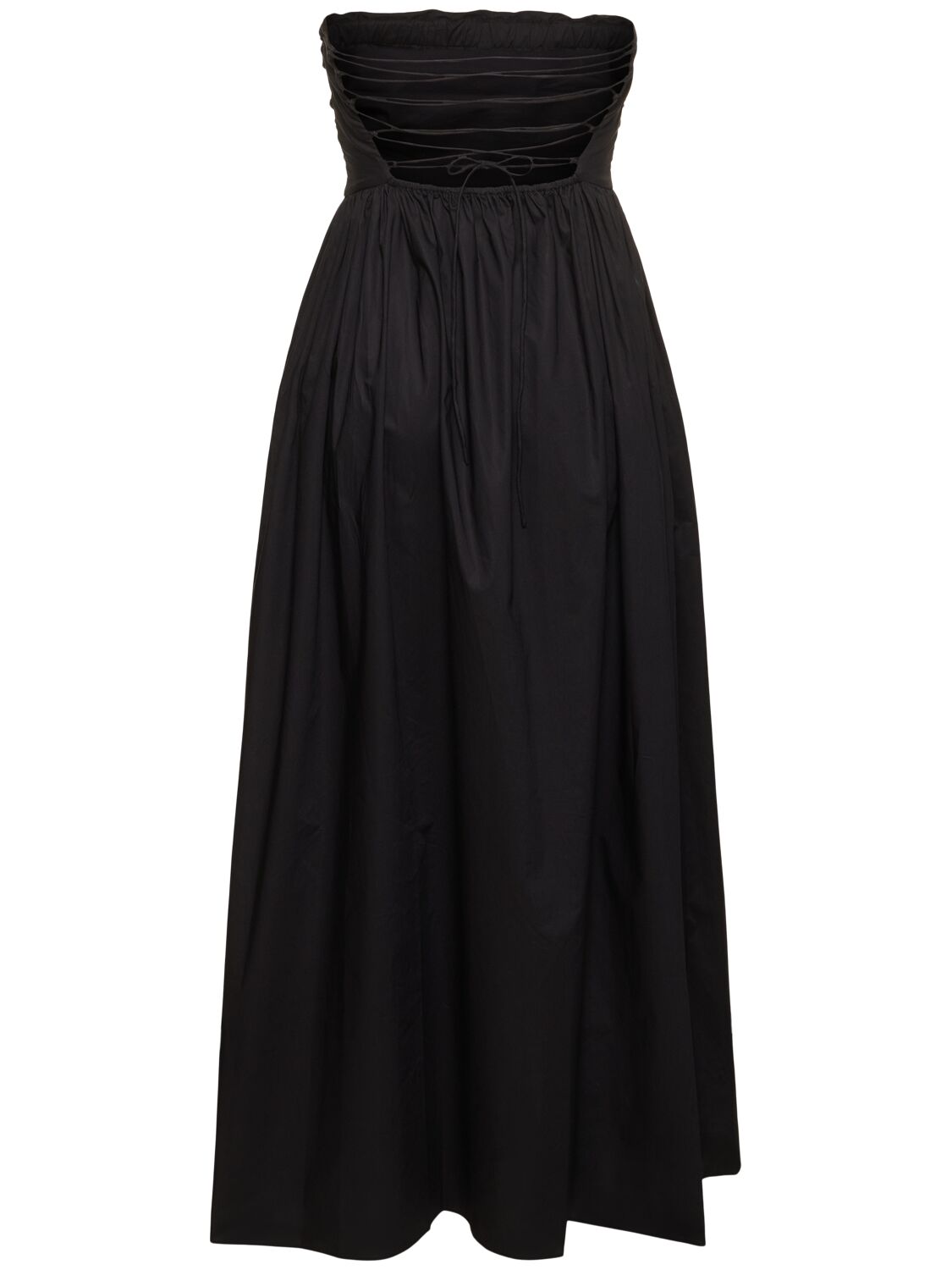 Shop Matteau Strapless Cotton Maxi Dress In Black