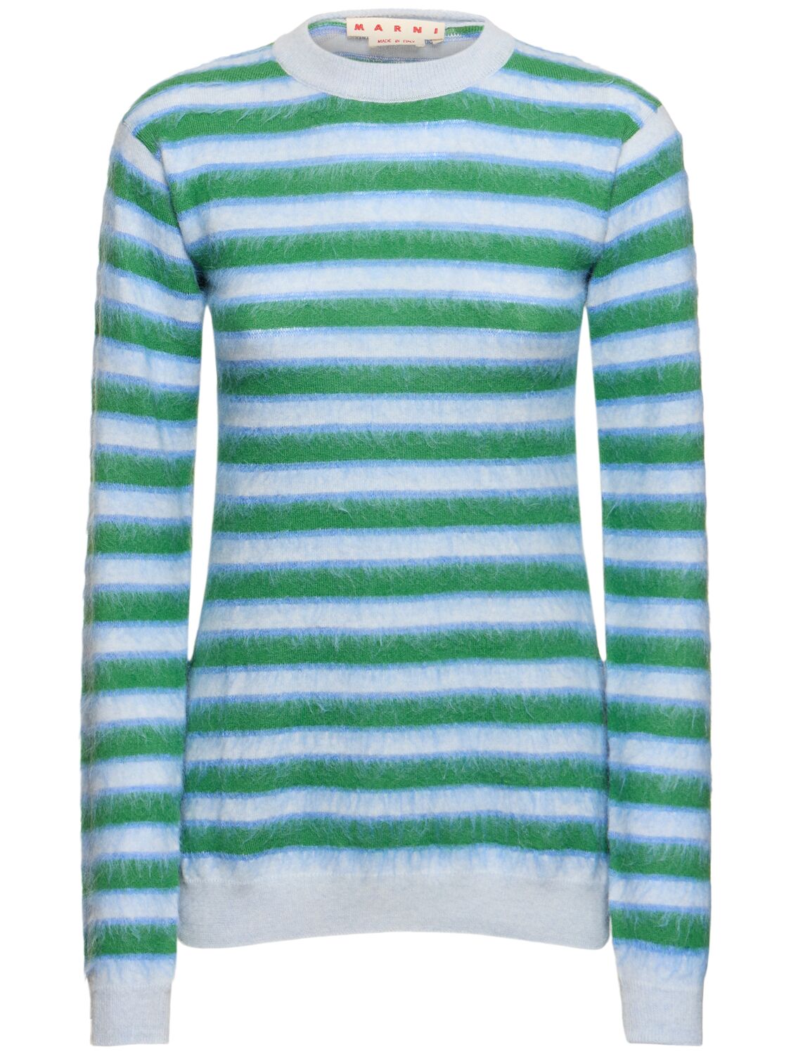 Marni Striped Wool Blend Crewneck Sweater In Multi