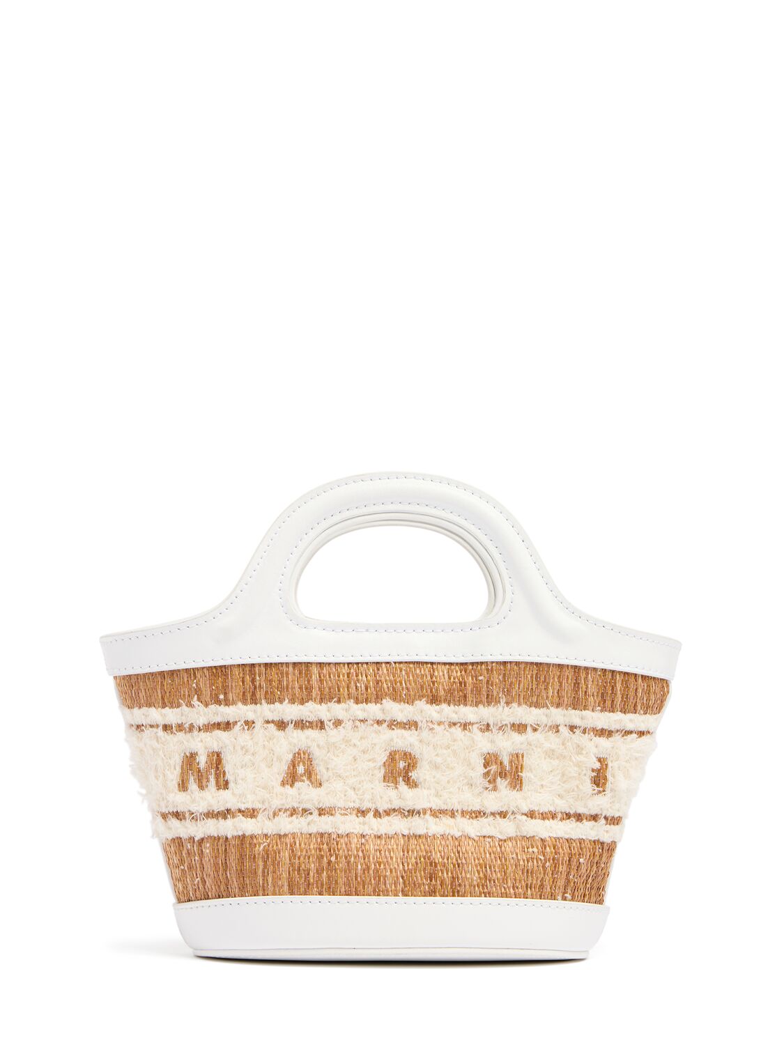 Marni Micro Tropicalia Jacquard Top Handle Bag In White