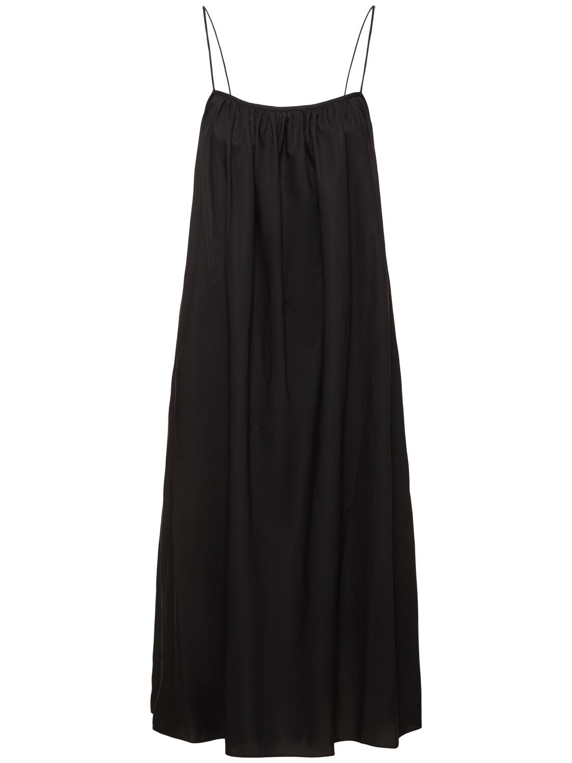 Matteau Cotton Poplin Long Dress In Black