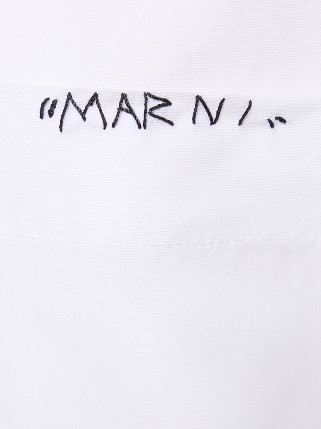 Shop Marni Logo Cotton Poplin Short Sleeve Shirt In White