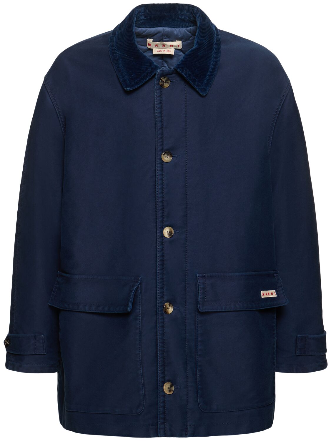Marni Overdyed Parka In Blue