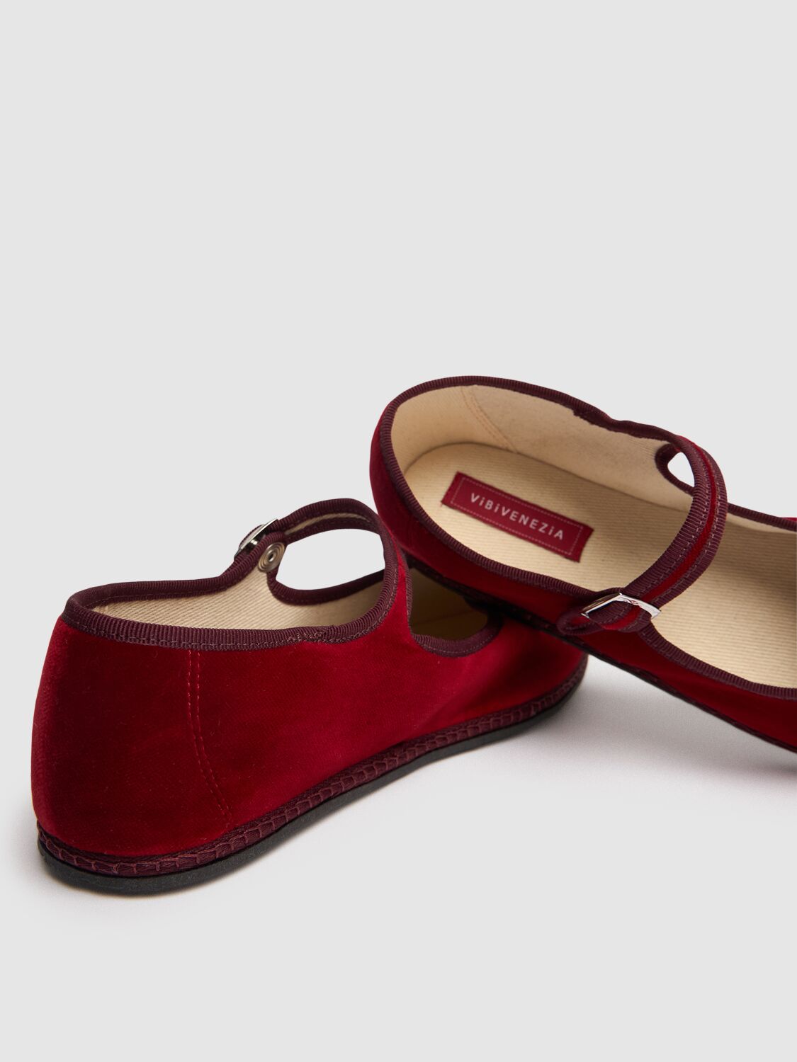 Shop Vibi Venezia 10mm Mary Jane Cherry Velvet Slippers In Red,dark Red