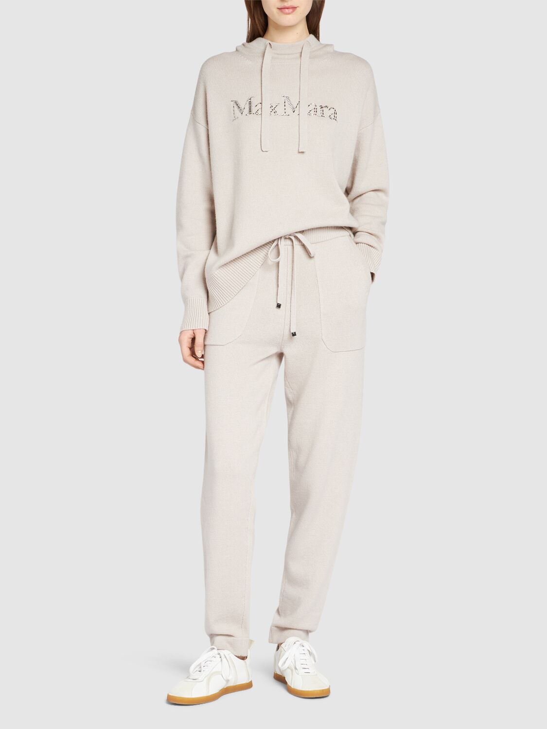 Shop 's Max Mara Opera Elastic Waist Knit Pants In Ivory