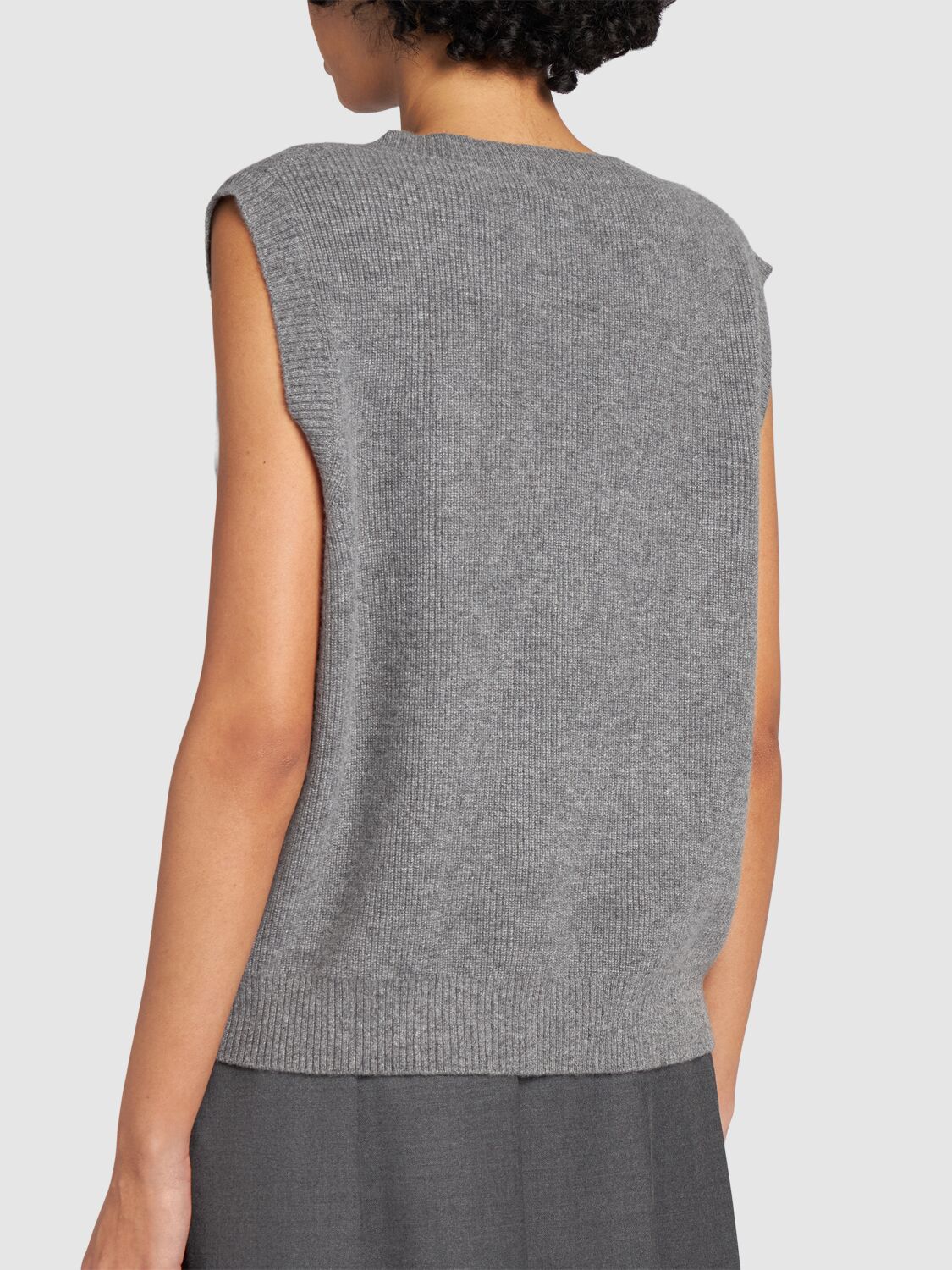 Shop Weekend Max Mara Dolce Cashmere Knit Vest In Grey