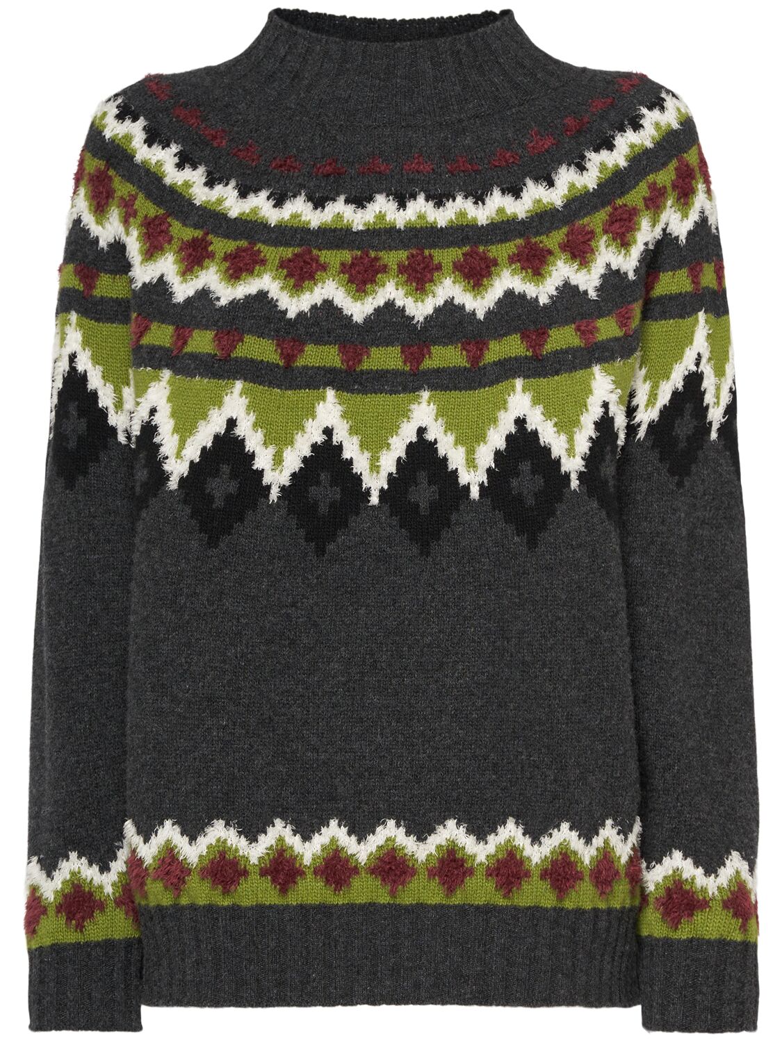 Weekend Max Mara Orario Jacquard Wool Sweater In Multi