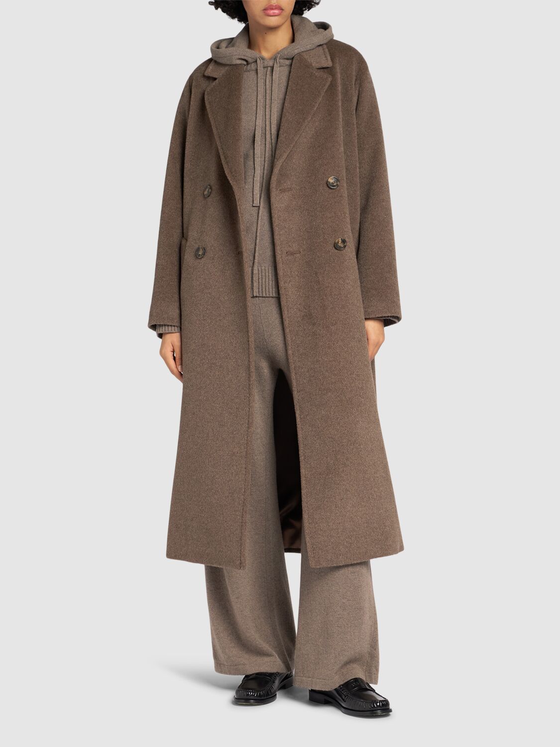 Shop Weekend Max Mara Zufolo Teddy Long Coat In Brown