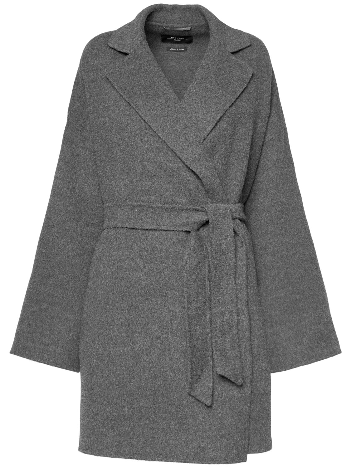 Shop Weekend Max Mara Nella Belted Wool & Alpaca Coat In Grey