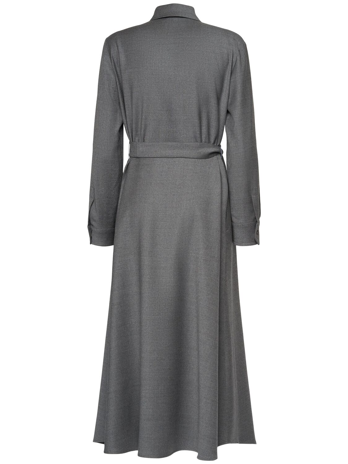 Shop Weekend Max Mara Etiopia Wool Blend Flannel Midi Dress In Grey