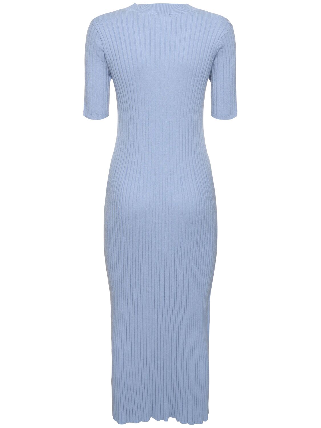 Shop Varley Maeve Aria Rib Knit Midi Dress In Ashley Blue
