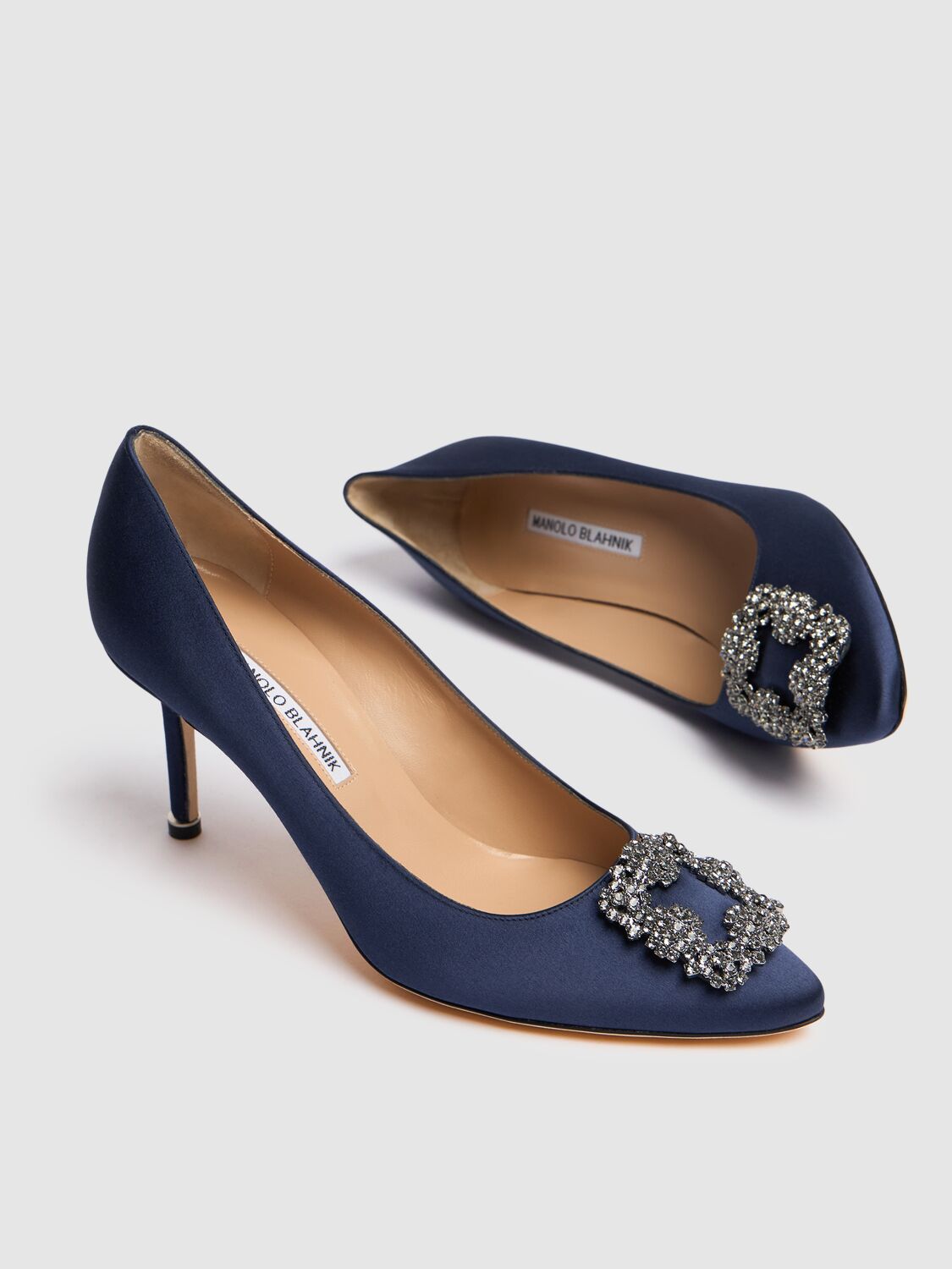 MANOLO BLAHNIK 70MM HANGISI SATIN PUMPS 