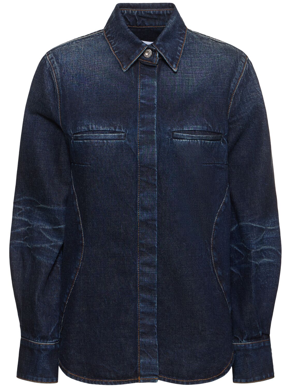 Shop Ferragamo Denim Shirt In Blue