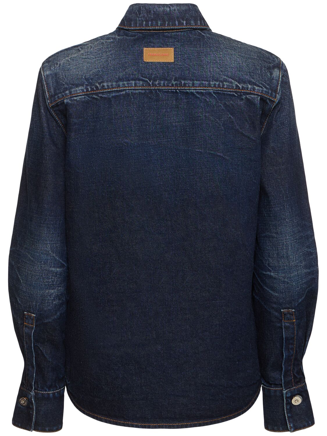 Shop Ferragamo Denim Shirt In Blue