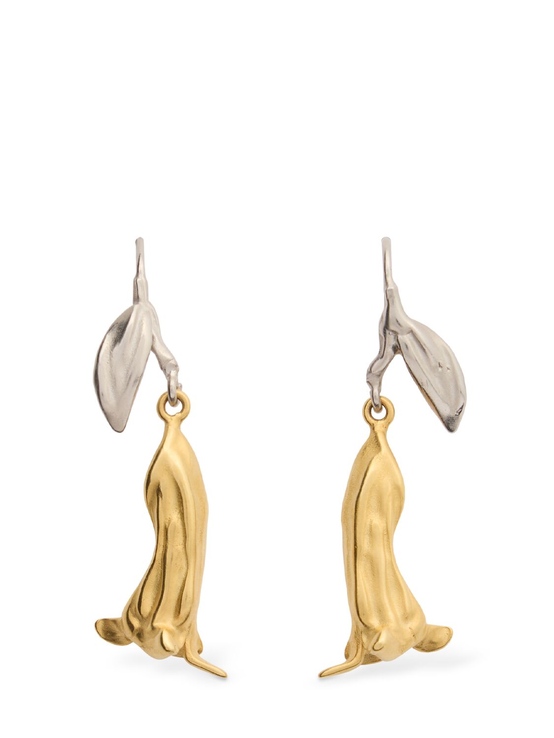 Marni Flower Brass Earrings In Gold