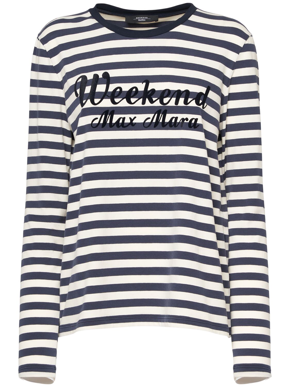 Weekend Max Mara Quinoa Printed Jersey T-shirt In Blue/white