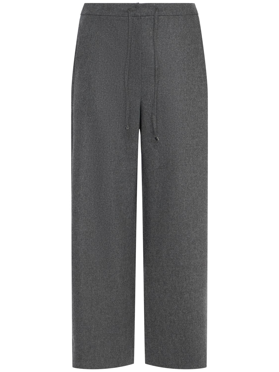 's Max Mara Floria Wool Blend Flannel Straight Pants In Gray