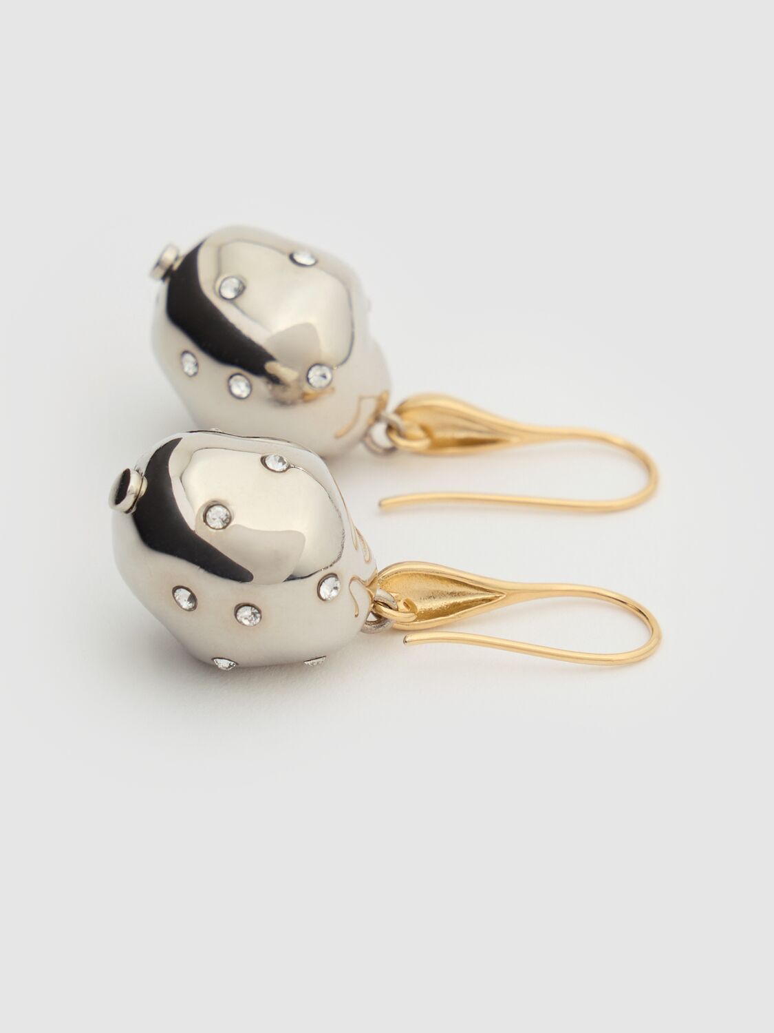 Shop Marni Crystal Drop Earrings In Silver/gold