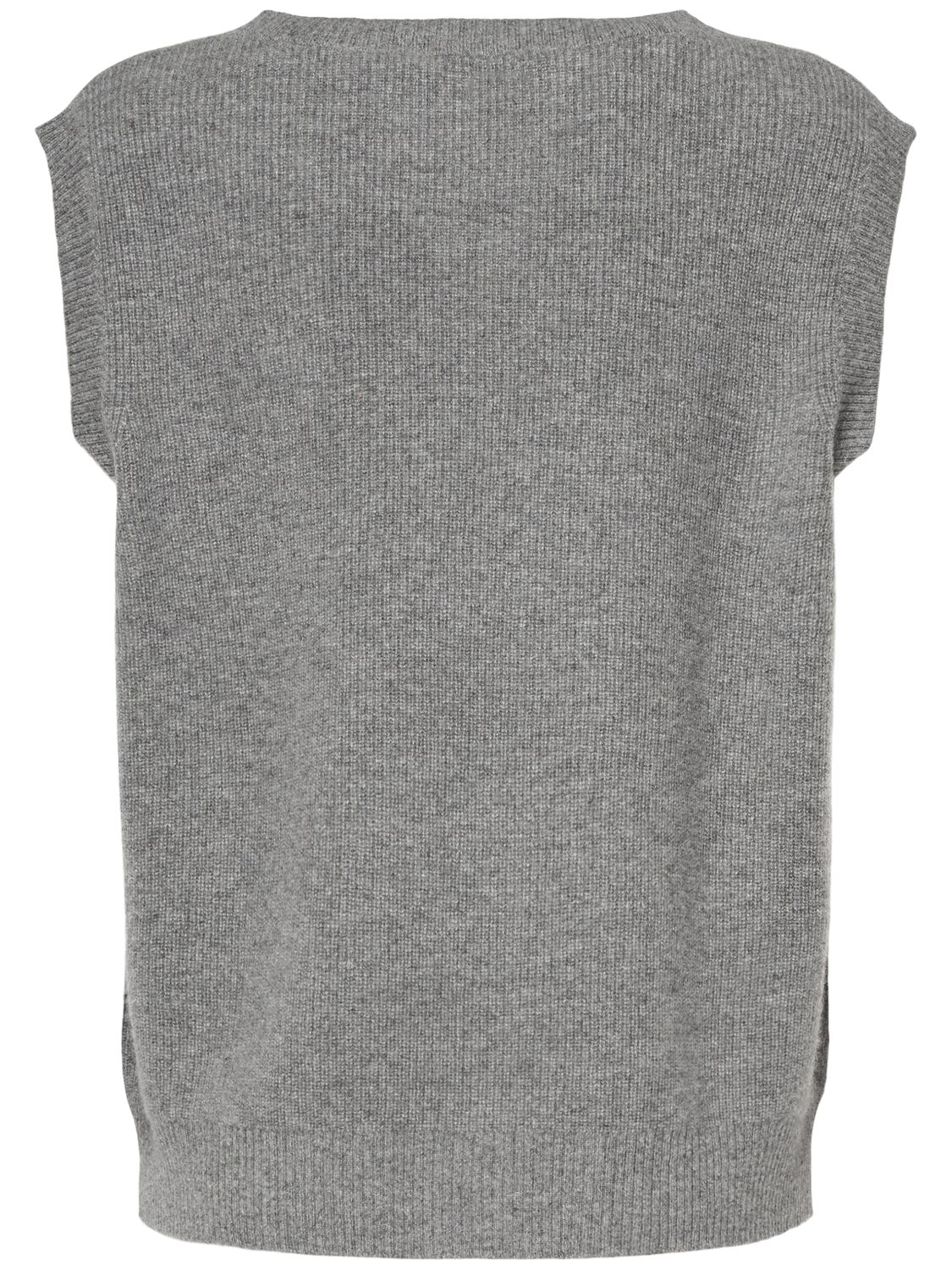 Shop Weekend Max Mara Dolce Cashmere Knit Vest In Grey