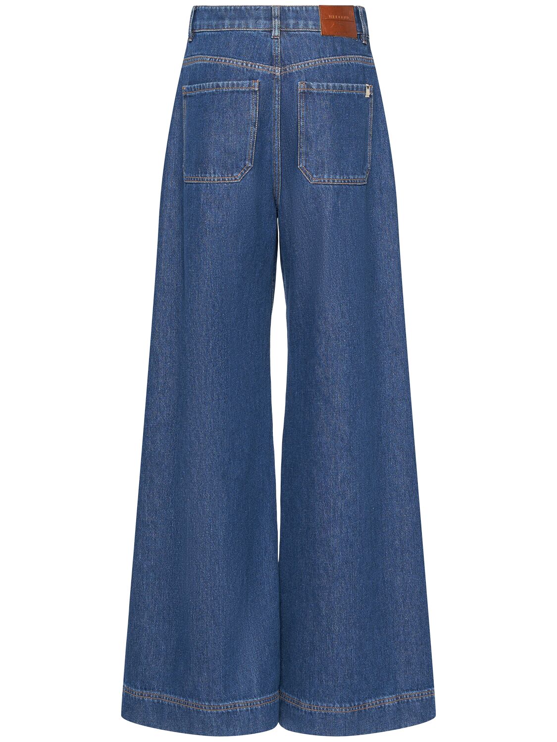 Shop Weekend Max Mara Vega Mid Rise Denim Wide Jeans In Blue