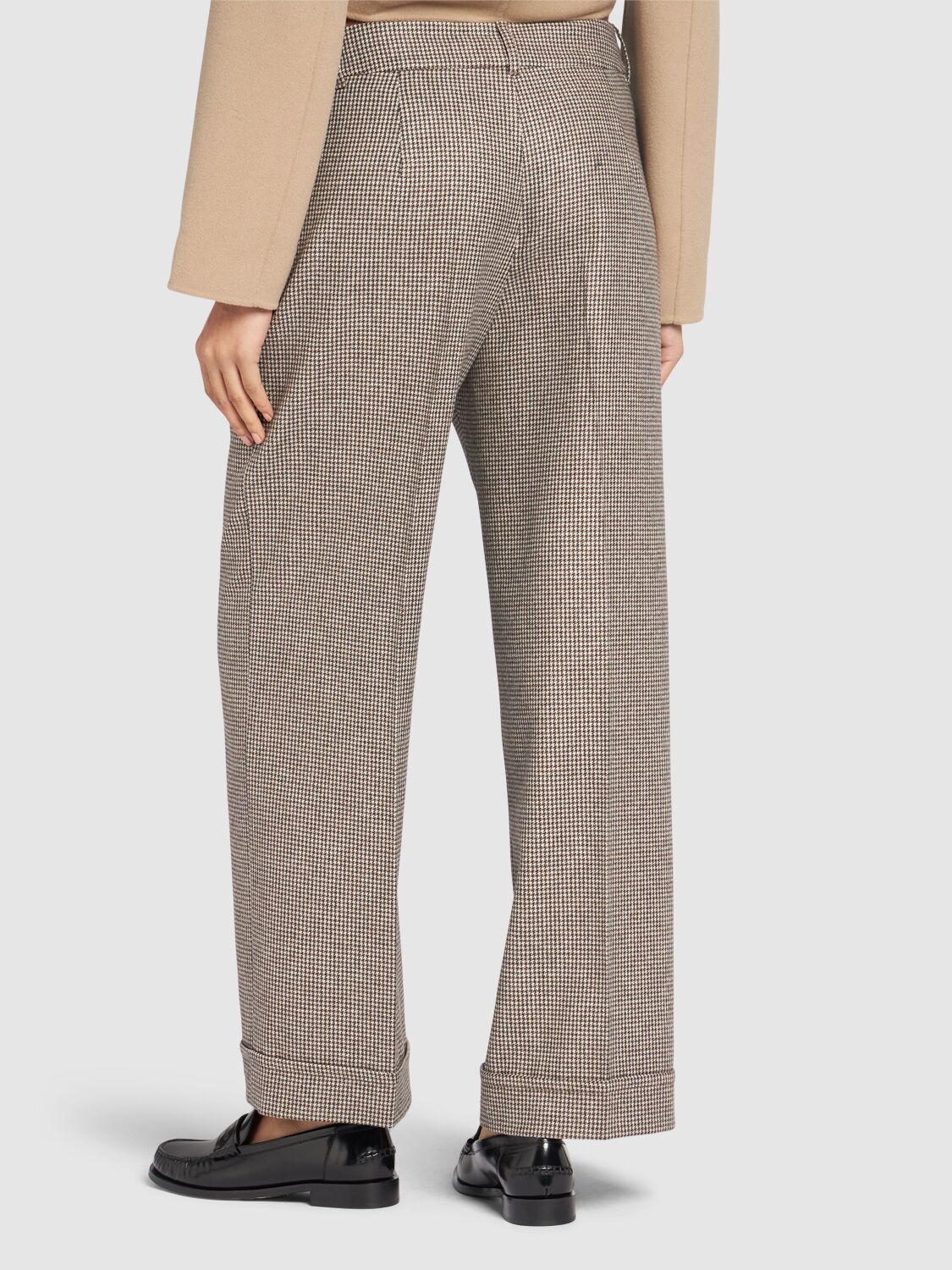 Shop 's Max Mara Lilly Houndstooth Straight Pants In Beige/black