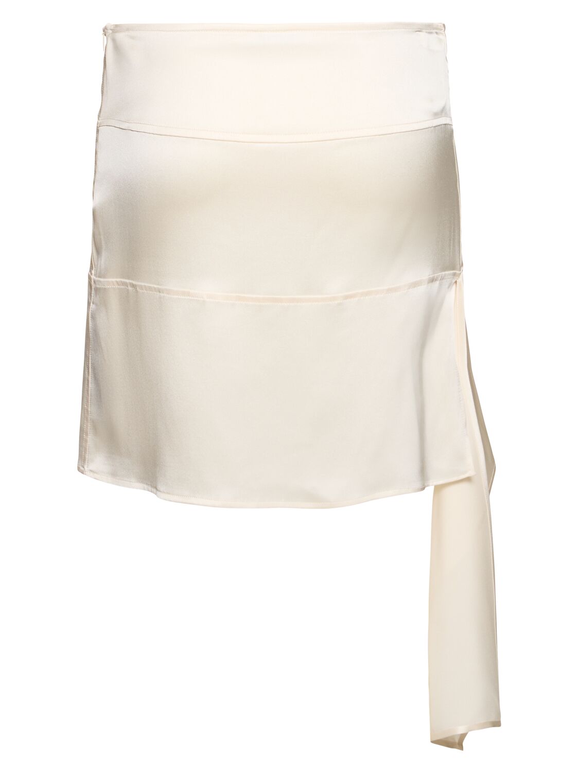 Shop Ferragamo Stretch Silk Satin Mini Skirt In Ivory