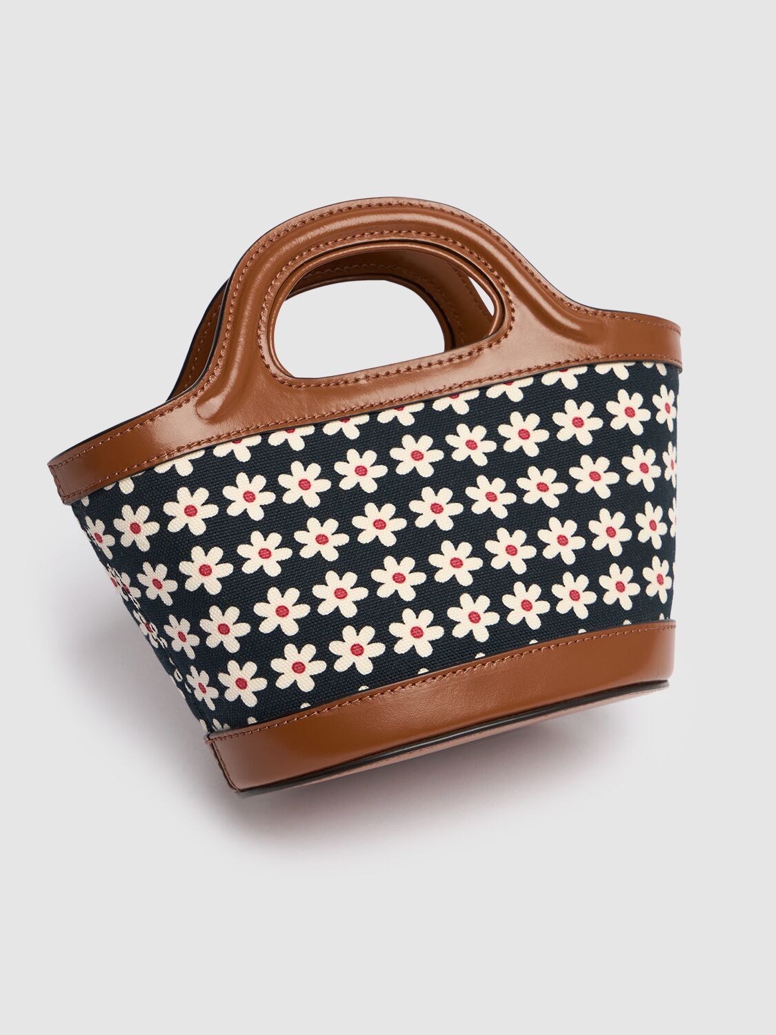 Shop Marni Micro Tropicalia Printed Canvas Bag In Red/white/black