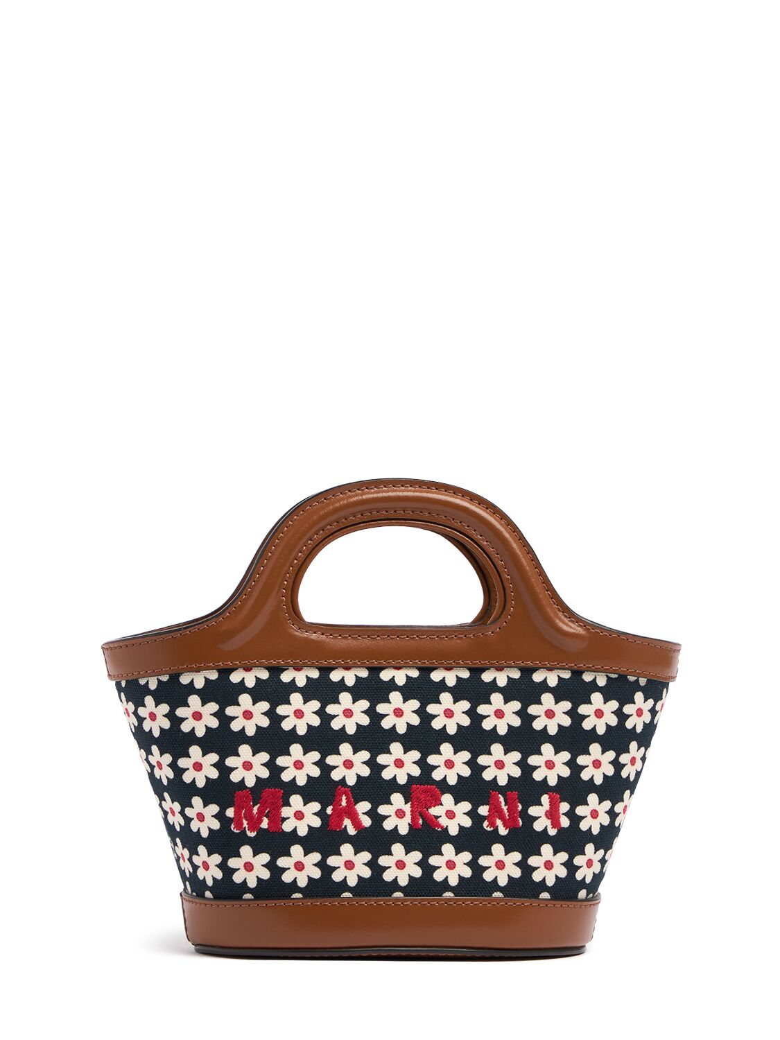 Marni Micro Tropicalia Printed Canvas Bag In Red/white/black