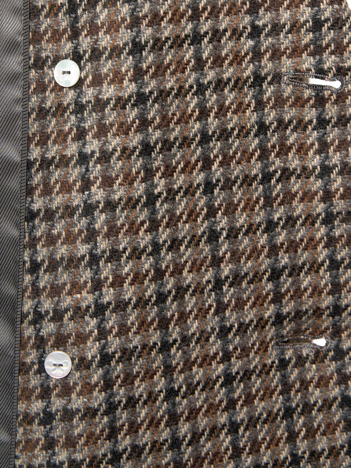 Shop Weekend Max Mara Nausica Wool Blend Houndstooth Blazer In Green/brown