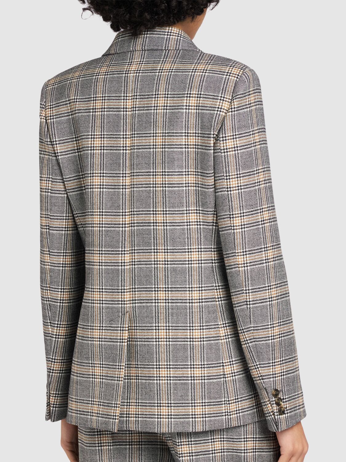 Shop Weekend Max Mara Rivolo Wool Blazer In Grey/multi