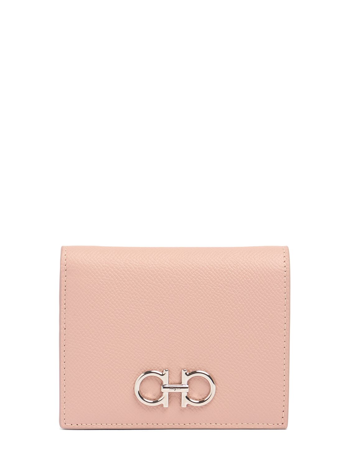 Ferragamo Gancini French Leather Wallet In Rose
