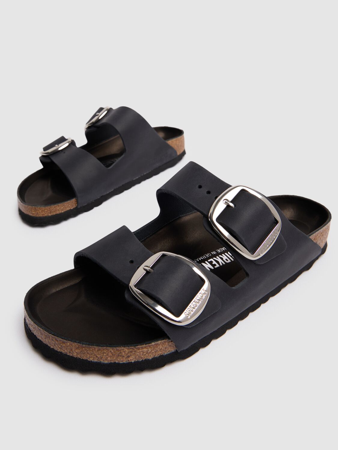 Birkenstock Midnight Blue Suede And Pvc Eternal Sunshine Arizona Slippers In Black