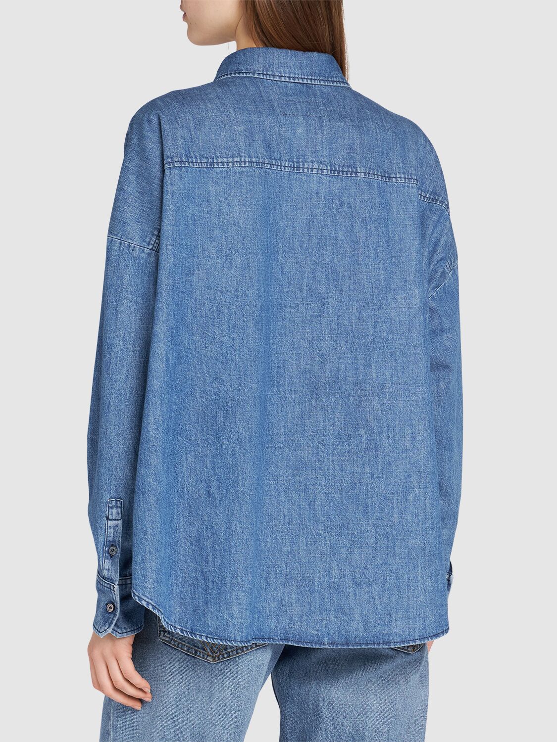 Shop Weekend Max Mara Landa Denim Shirt In Blue