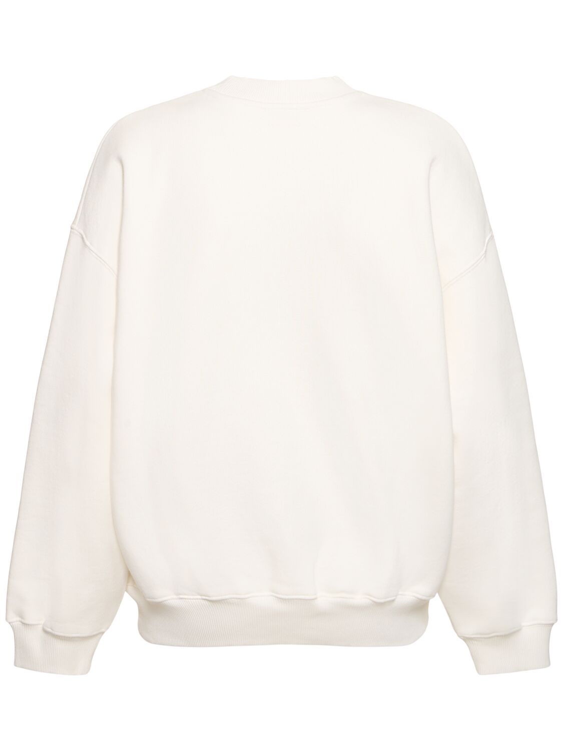 Shop Anine Bing Jaci Monogram Cotton Blend Sweatshirt In Ivory