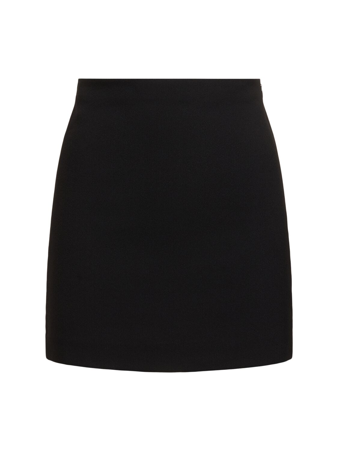 Matteau Stretch Wool Crepe Mini Skirt In Black