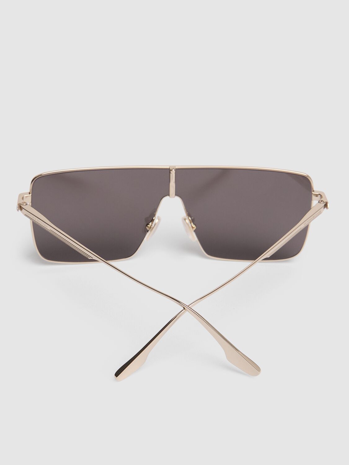 Shop Victoria Beckham V Line Metal Sunglasses In Gold/smoke