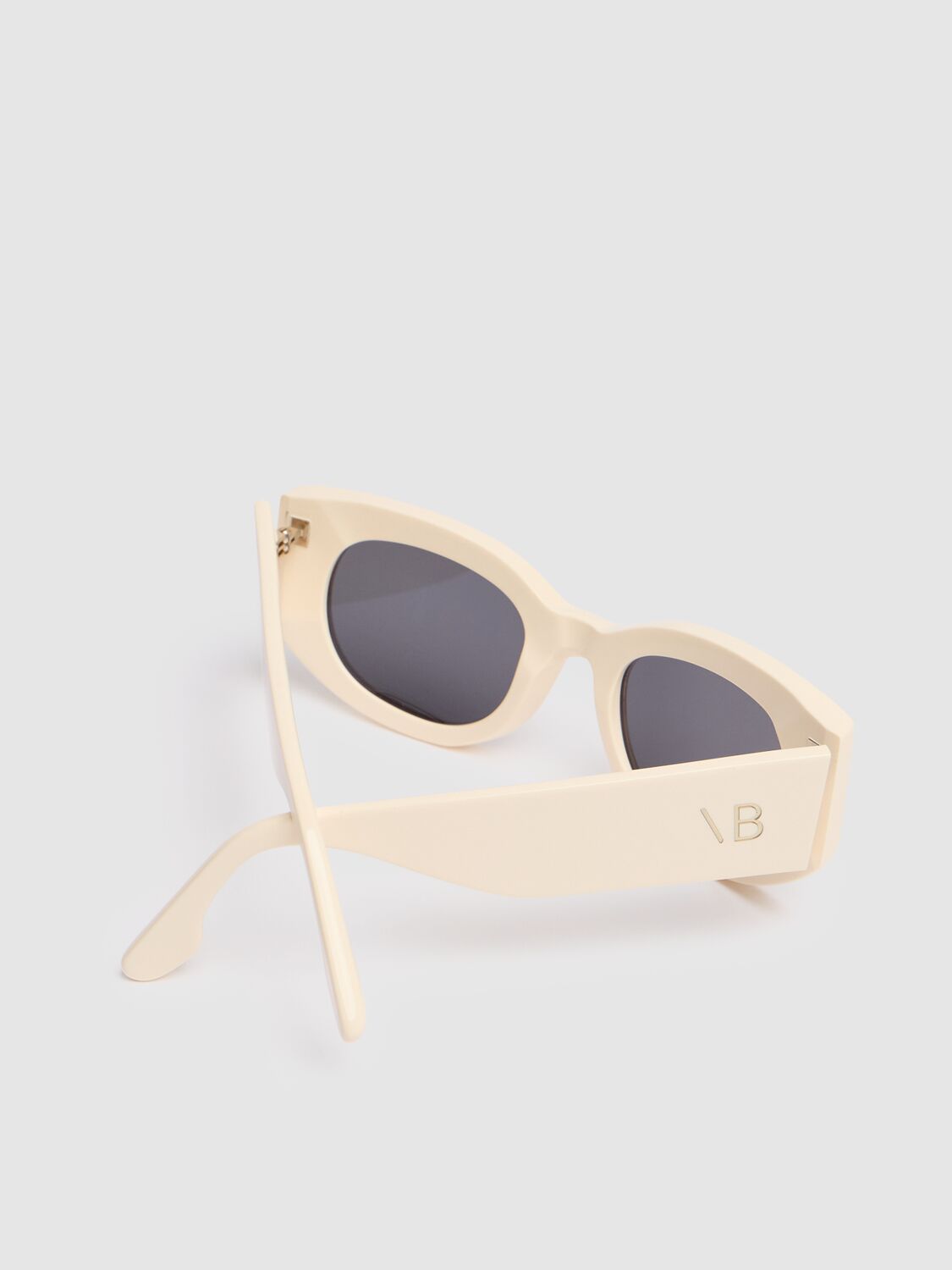 Shop Victoria Beckham Vb Monogram Acetate Sunglasses In Ivory