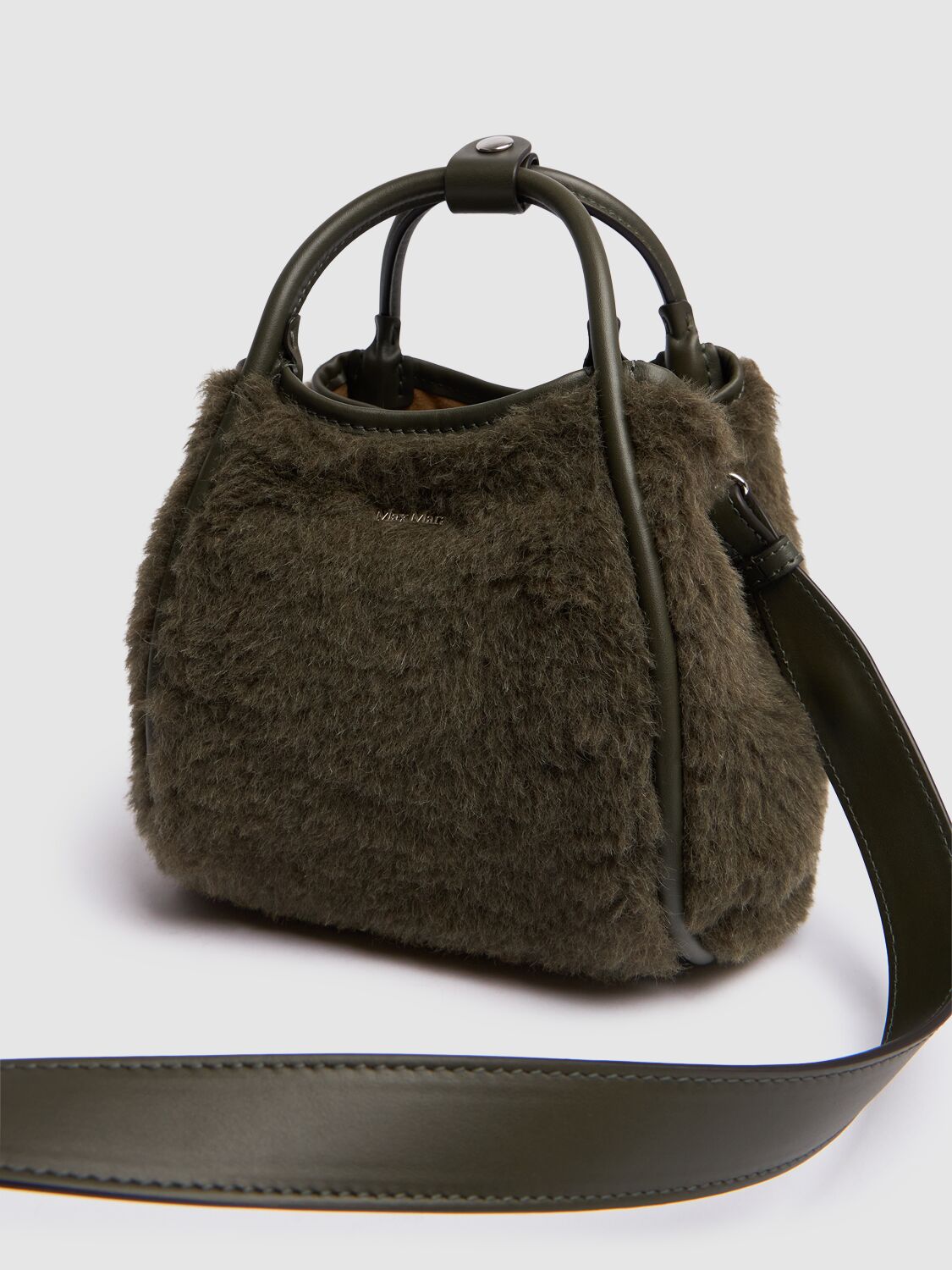 Shop Max Mara Lvr Exclusive Xs Tmarin1 Teddy Bag In Khaki