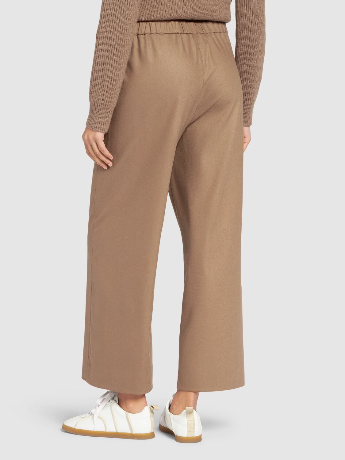 Shop 's Max Mara Floria Wool Blend Flannel Straight Pants In Brown