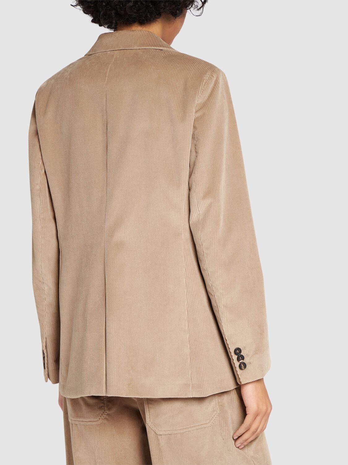 Shop 's Max Mara Vania Single Breast Velvet Jacket In Camel