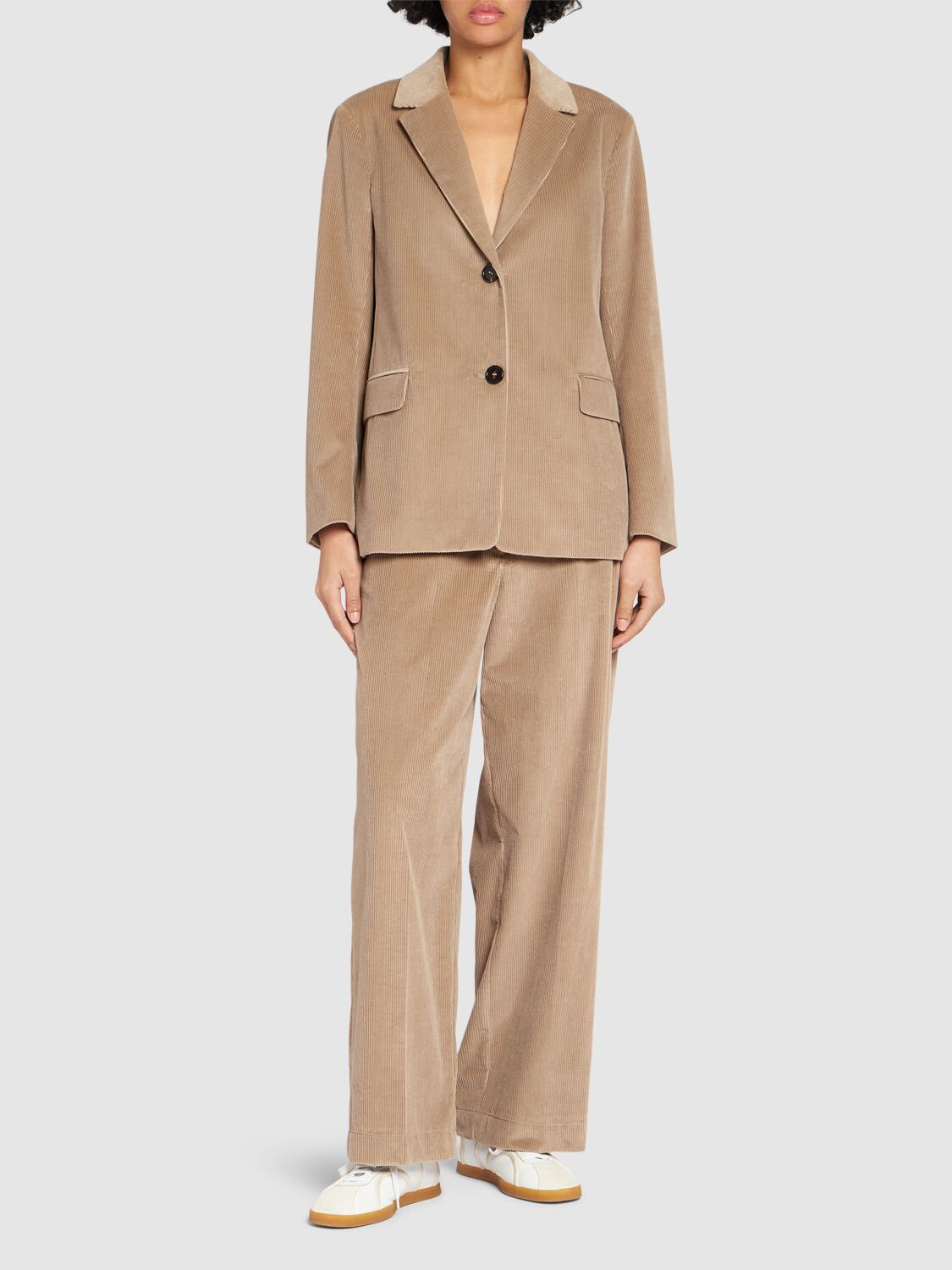 Shop 's Max Mara Vania Single Breast Velvet Jacket In Camel