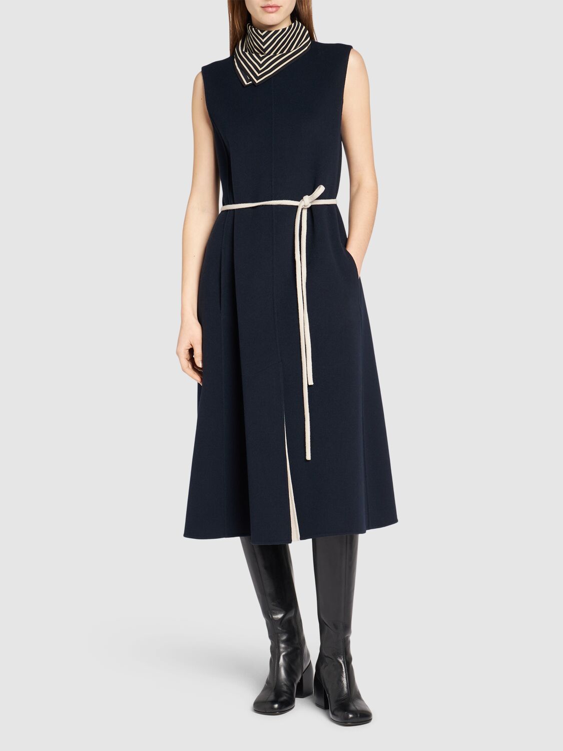S MAX MARA SIMONE WOOL MIDI DRESS